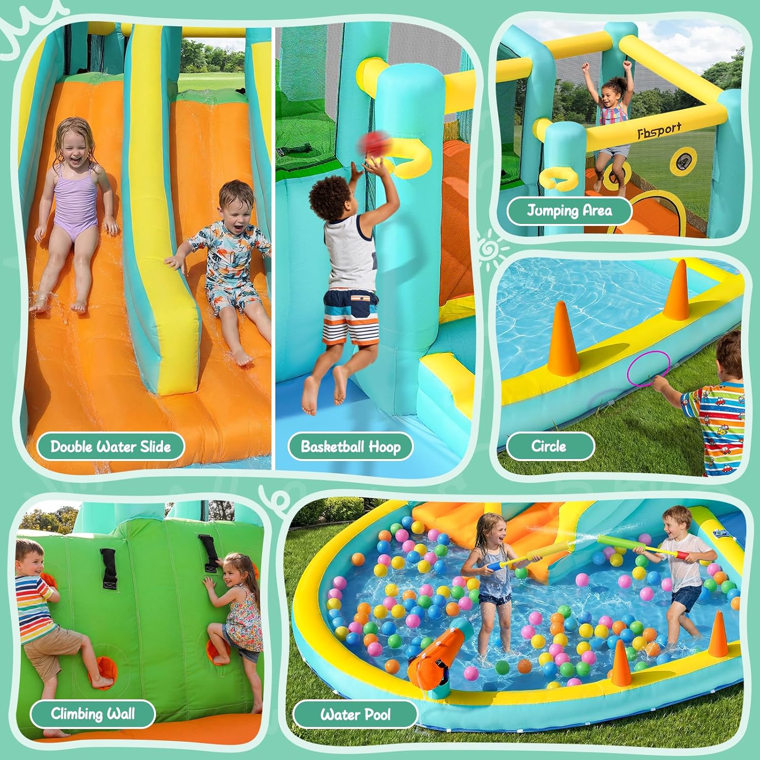 Double Slide Inflatable Water  - Kids Outdoor Pool recensione e prezzo