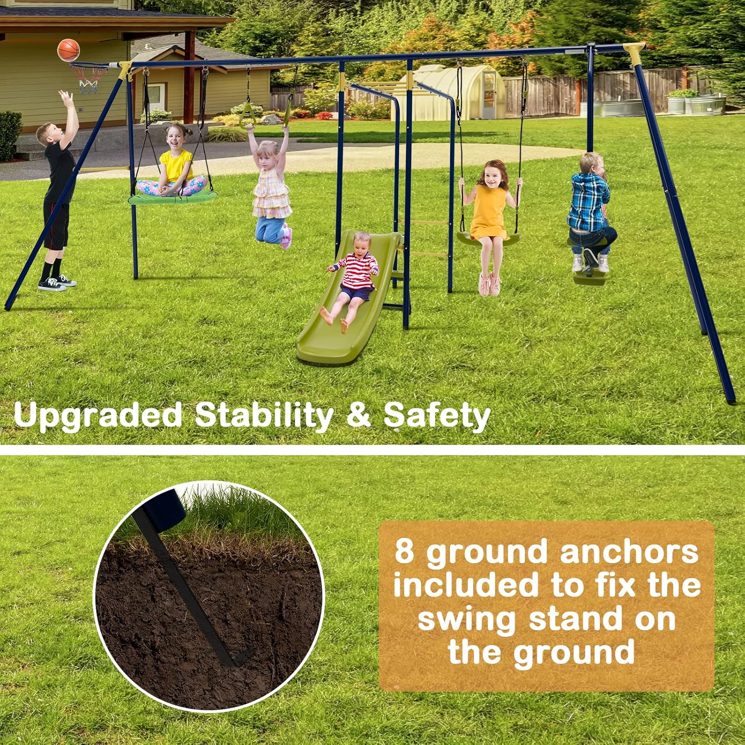 660lbs 7-in-1 Heavy Duty Kids  - Kids Outdoor Monkey Bar Set recensione e prezzo