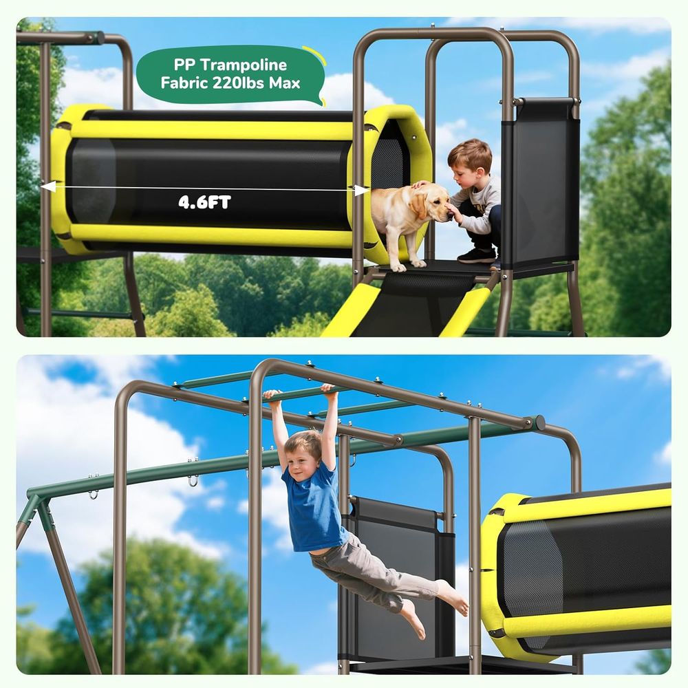 660lbs Swing Set with Slide,Cl - Kids Outdoor Monkey Bar Set recensione e prezzo