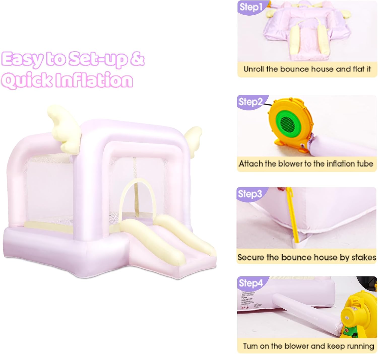 Inflatable Bouncy Castle with  - Kids Outdoor Jump House recensione e prezzo