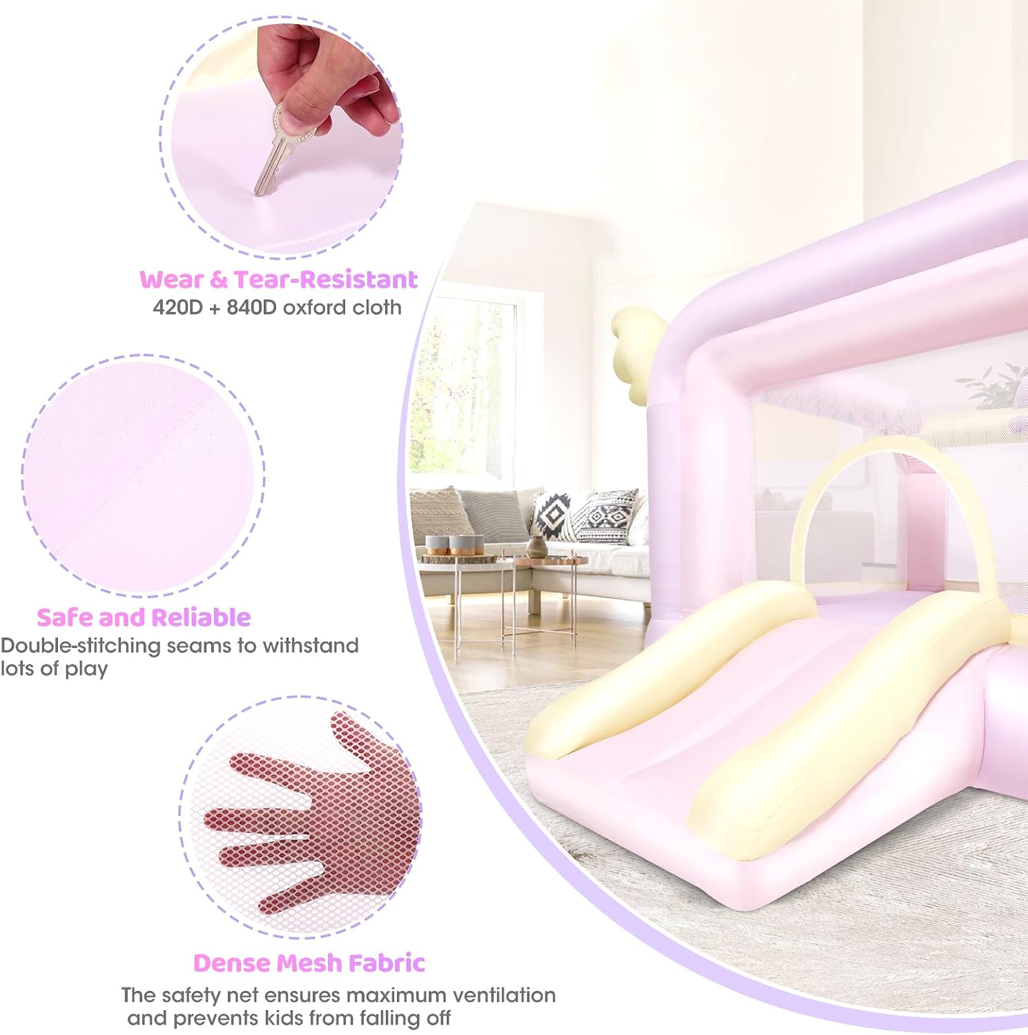 Inflatable Bouncy Castle with  - Kids Outdoor Jump House recensione e prezzo
