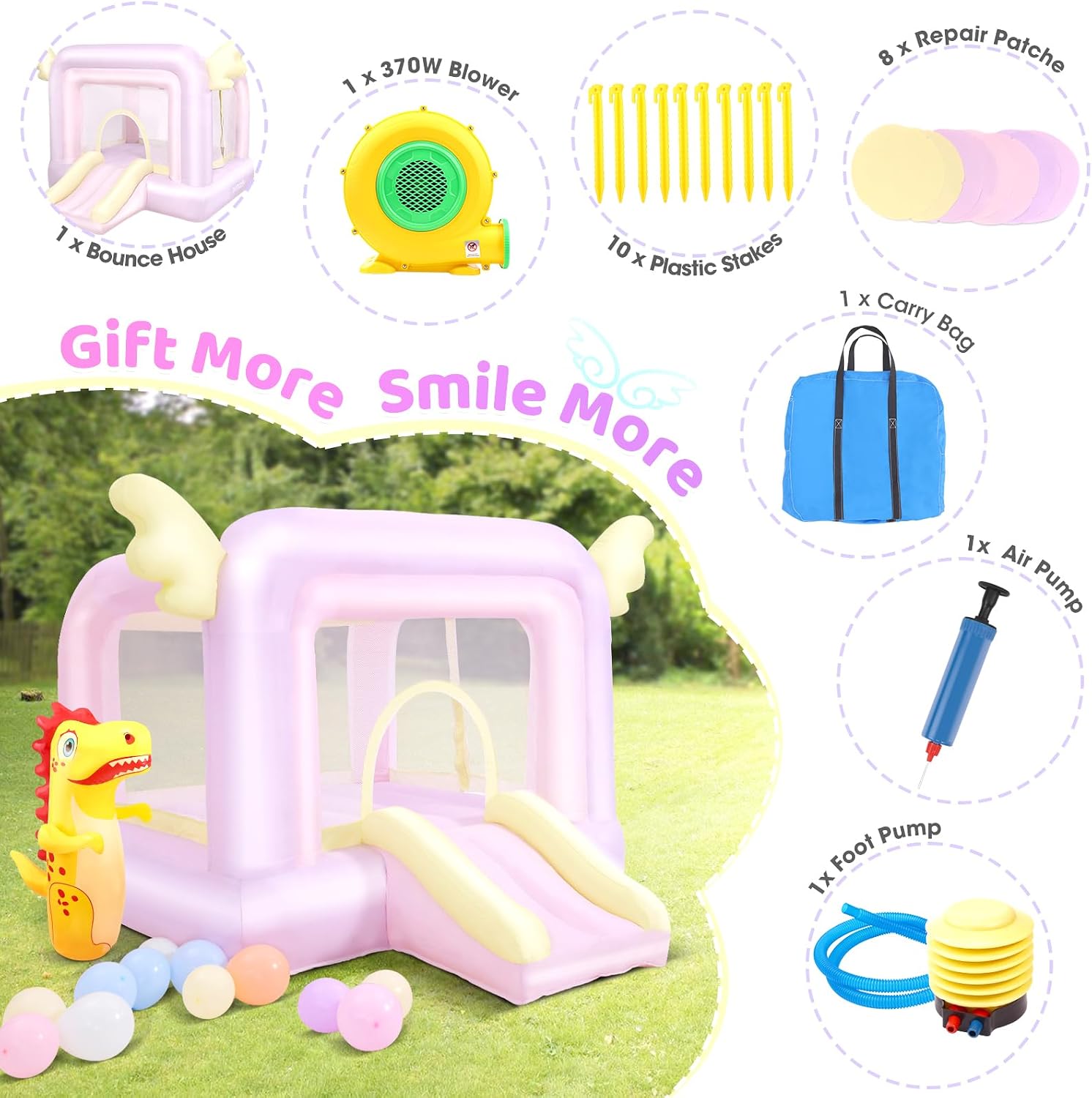 Inflatable Bouncy Castle with  - Kids Outdoor Jump House recensione e prezzo