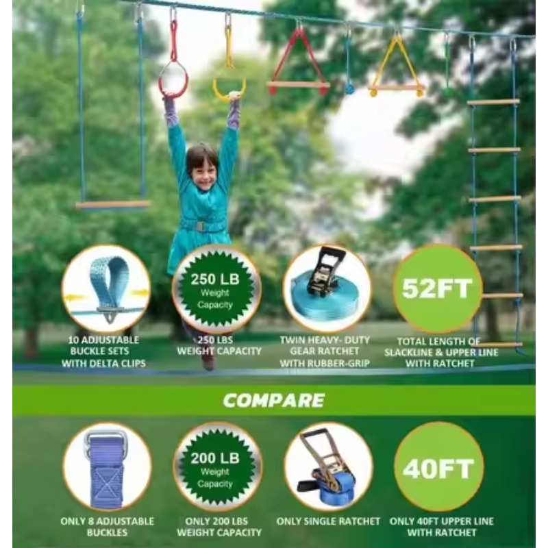 Warrior Obstacle Course Kit fo - Kids Outdoor Monkey Bar Set recensione e prezzo