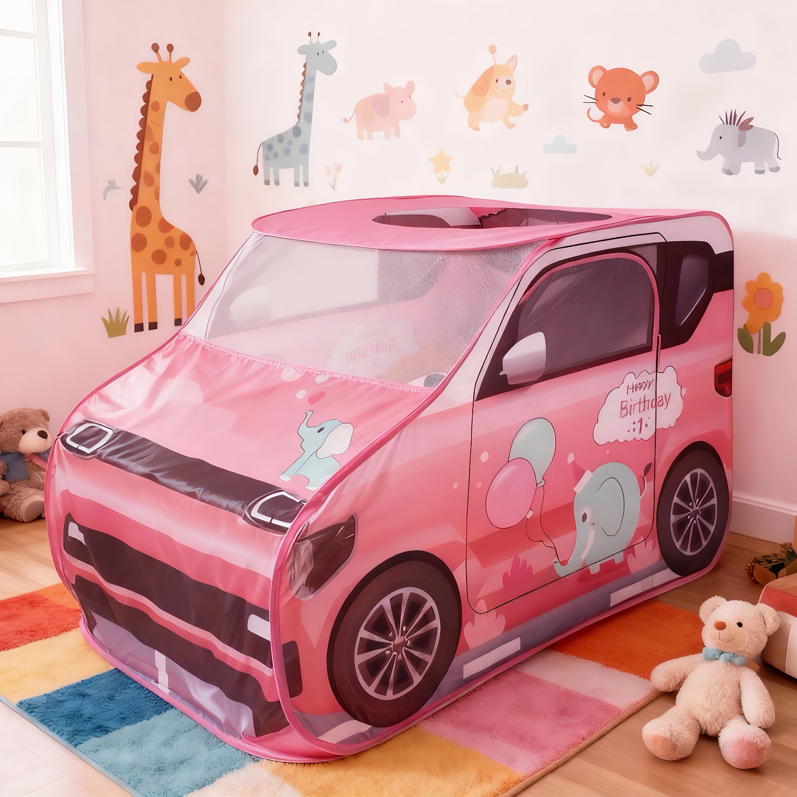 Fun Car Design, Gray and Pink, - Kids Outdoor Cubby House recensione e prezzo