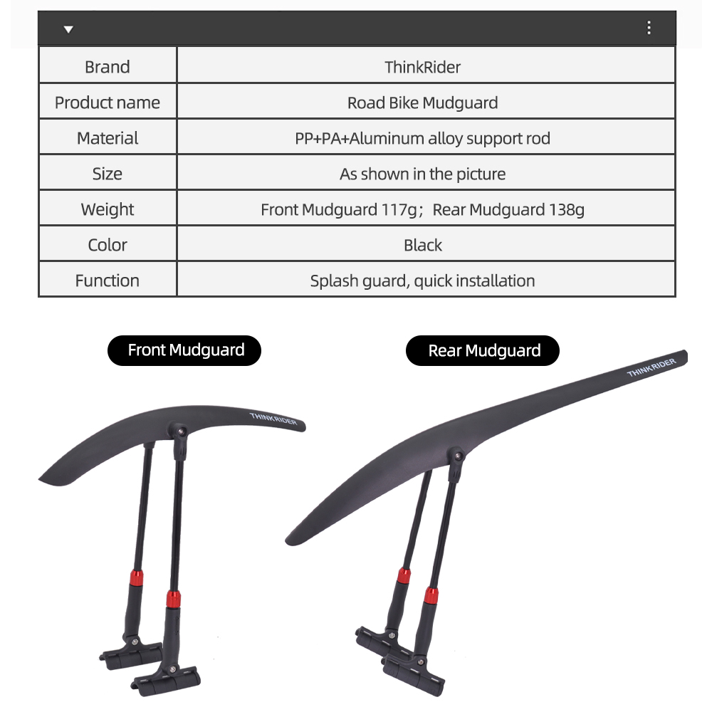 ThinkRider Road Cycling Fender - Muddy Puddle Suit recensione e prezzo