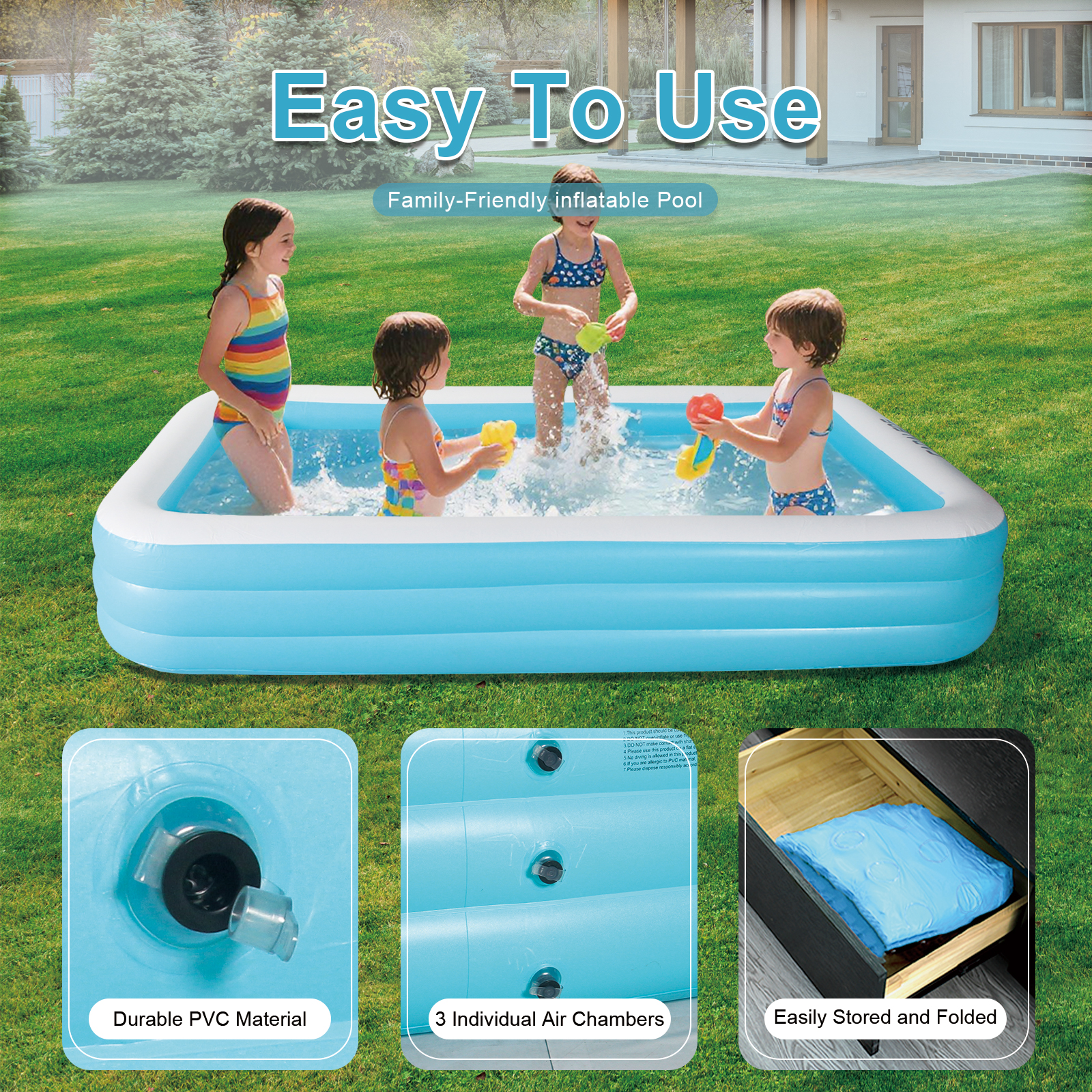 Inflatable swimming Pool for K - Kids Outdoor Garden recensione e prezzo