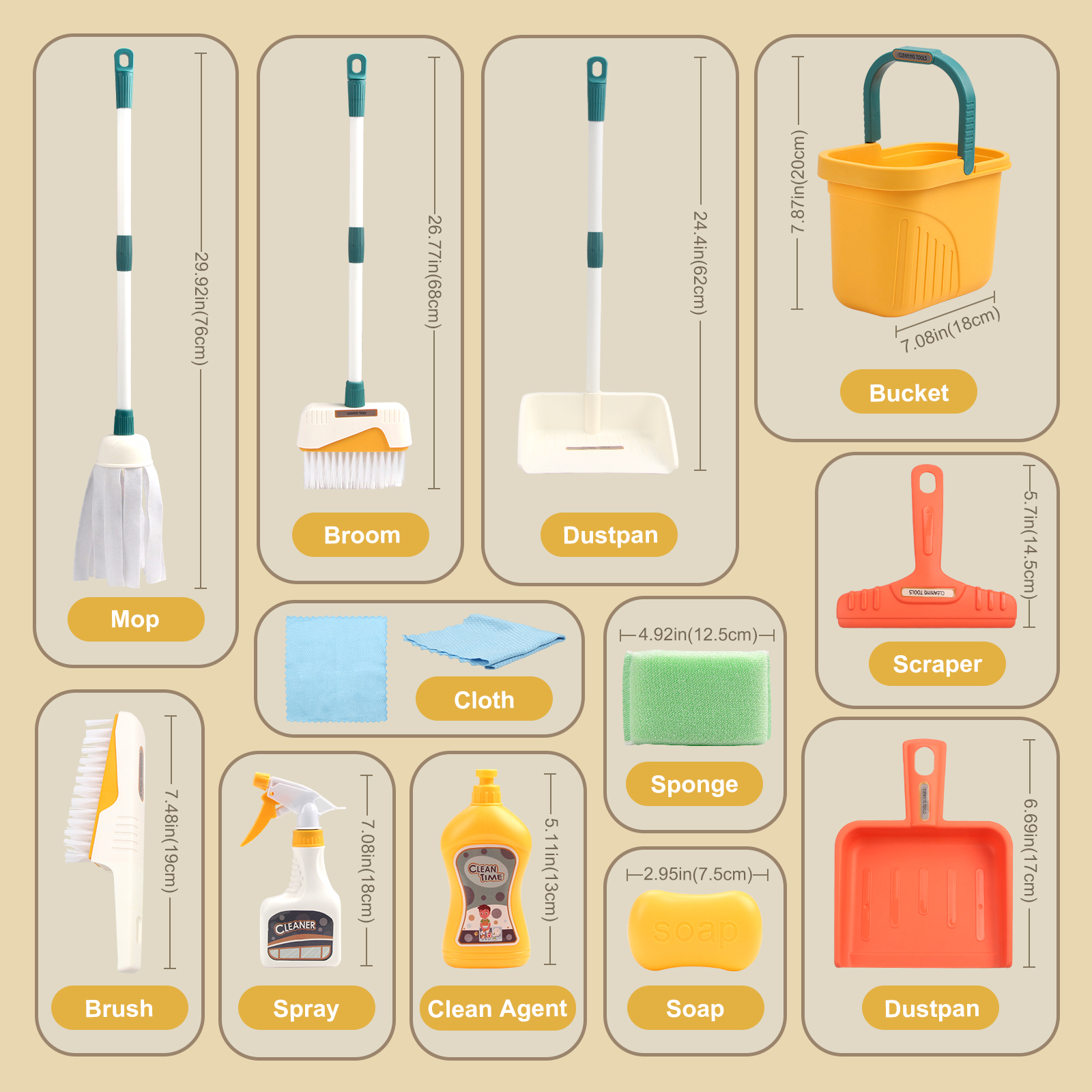12pcs/set Kids Cleaning Set Ho - Kids Outdoor Broom recensione e prezzo