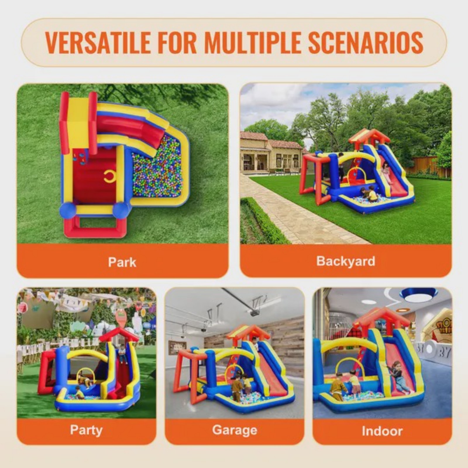 Inflatable Bounce House Outdoo - Kids Outdoor Jump House recensione e prezzo