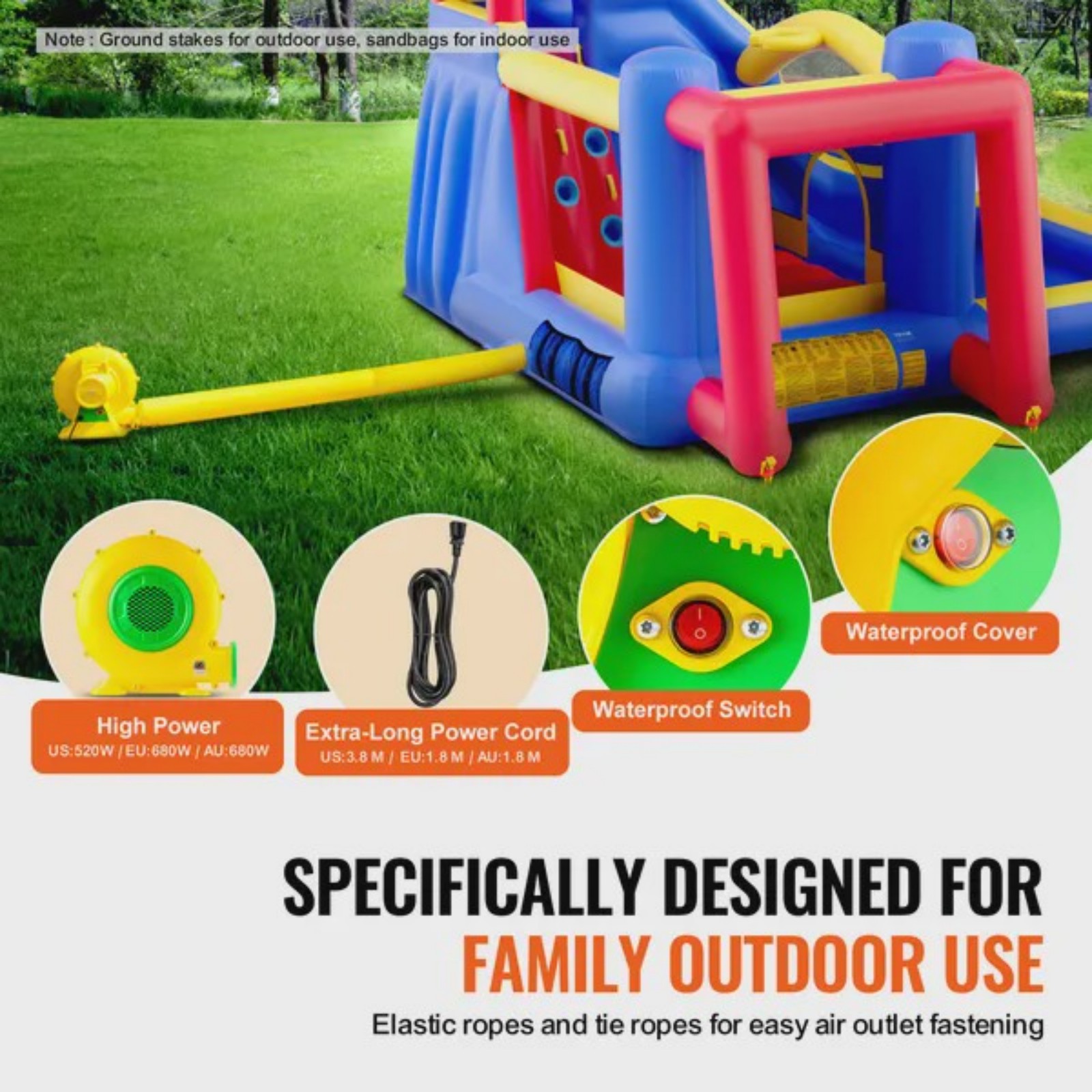 Inflatable Bounce House Outdoo - Kids Outdoor Jump House recensione e prezzo