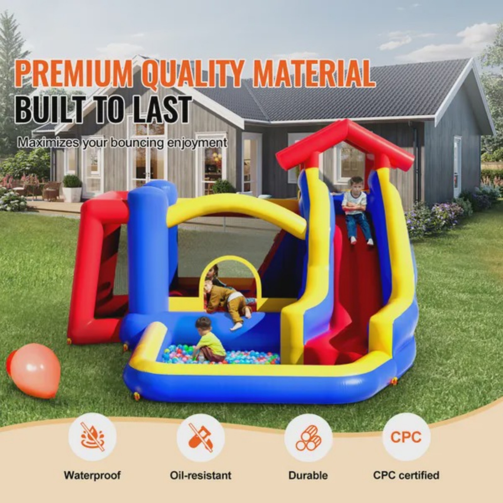 Inflatable Bounce House Outdoo - Kids Outdoor Jump House recensione e prezzo