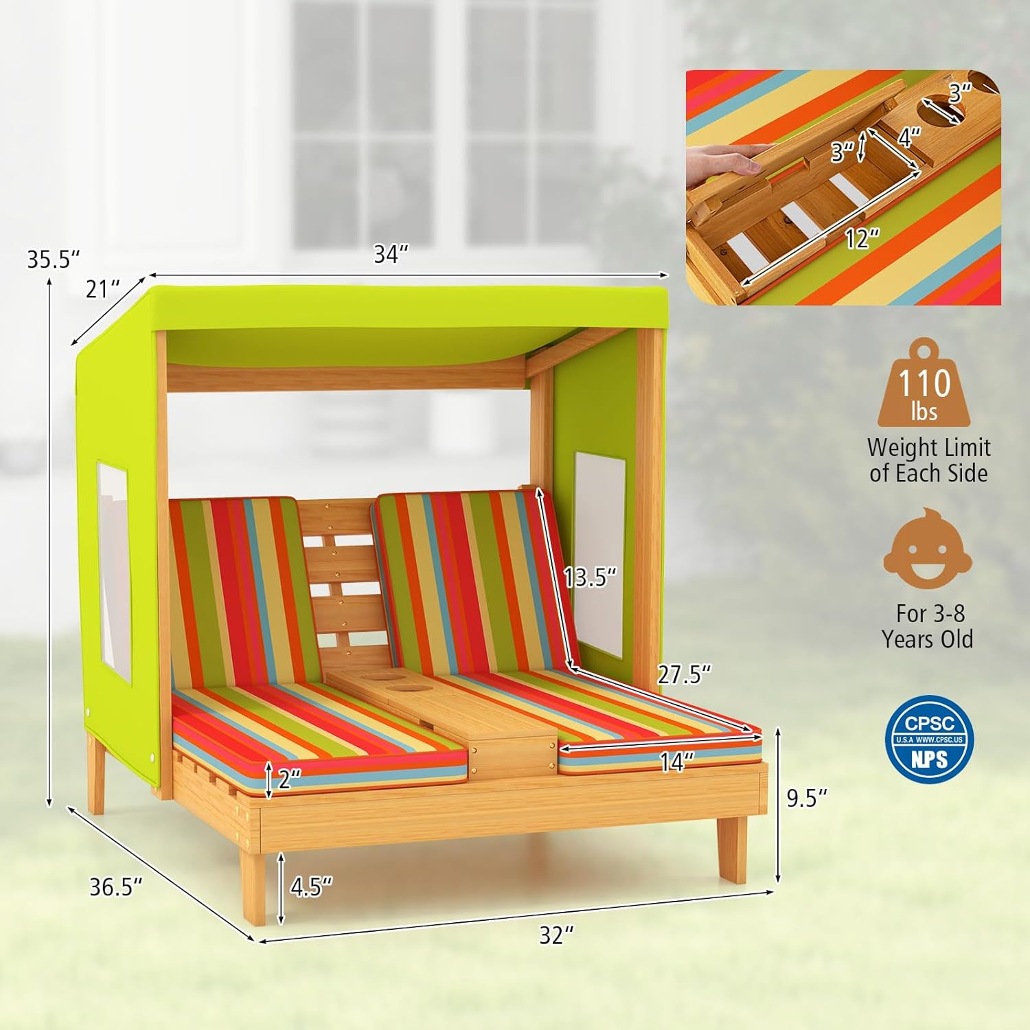 Kids Chaise Lounge Chair Outdo - Kids Outdoor Loungers recensione e prezzo