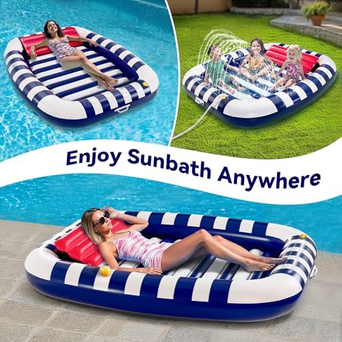 Blue Inflatable Pool Lounger F - Kids Outdoor Loungers recensione e prezzo