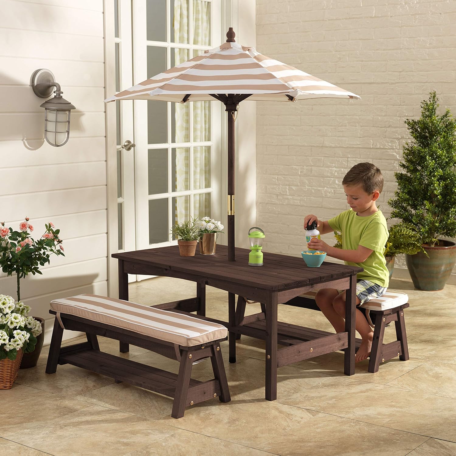 Outdoor Wooden Table & Bench S - Kids Outdoor Umbrella recensione e prezzo