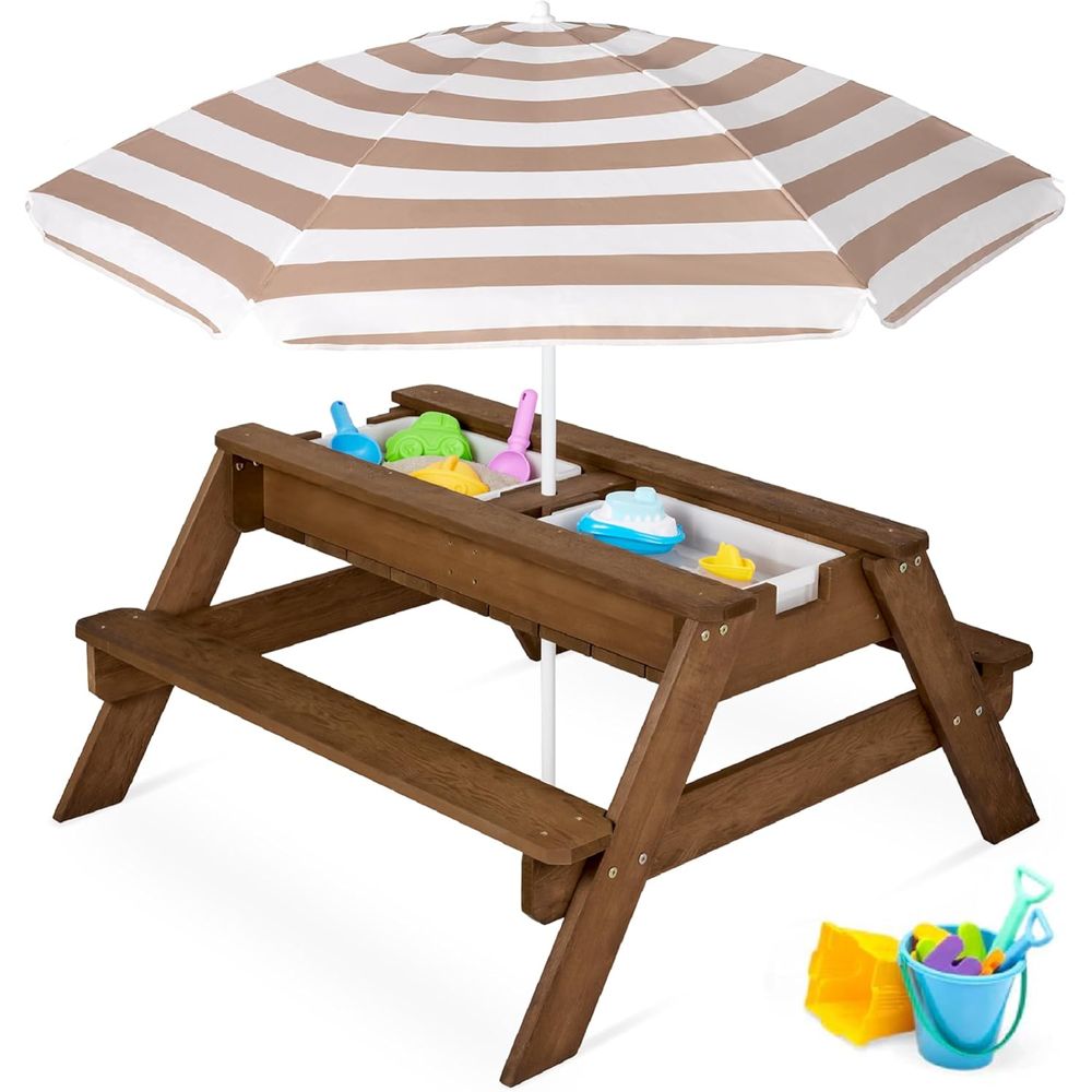 Kids Picnic Table with Umbrell - Kids Outdoor Umbrella recensione e prezzo