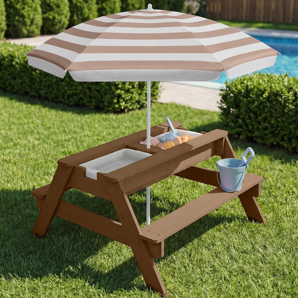 Kids Picnic Table with Umbrell - Kids Outdoor Umbrella recensione e prezzo