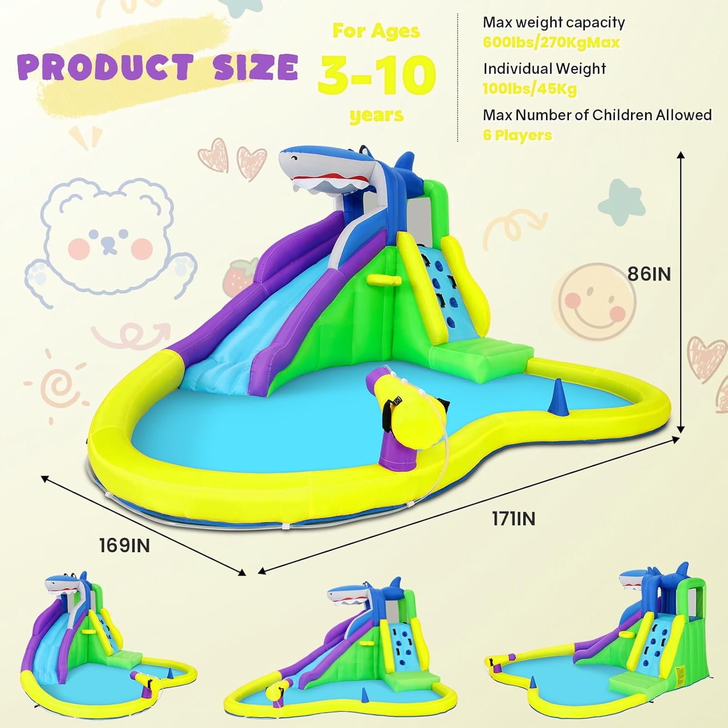 13x14FT Inflatable Bounce Hous - Kids Outdoor Pool recensione e prezzo