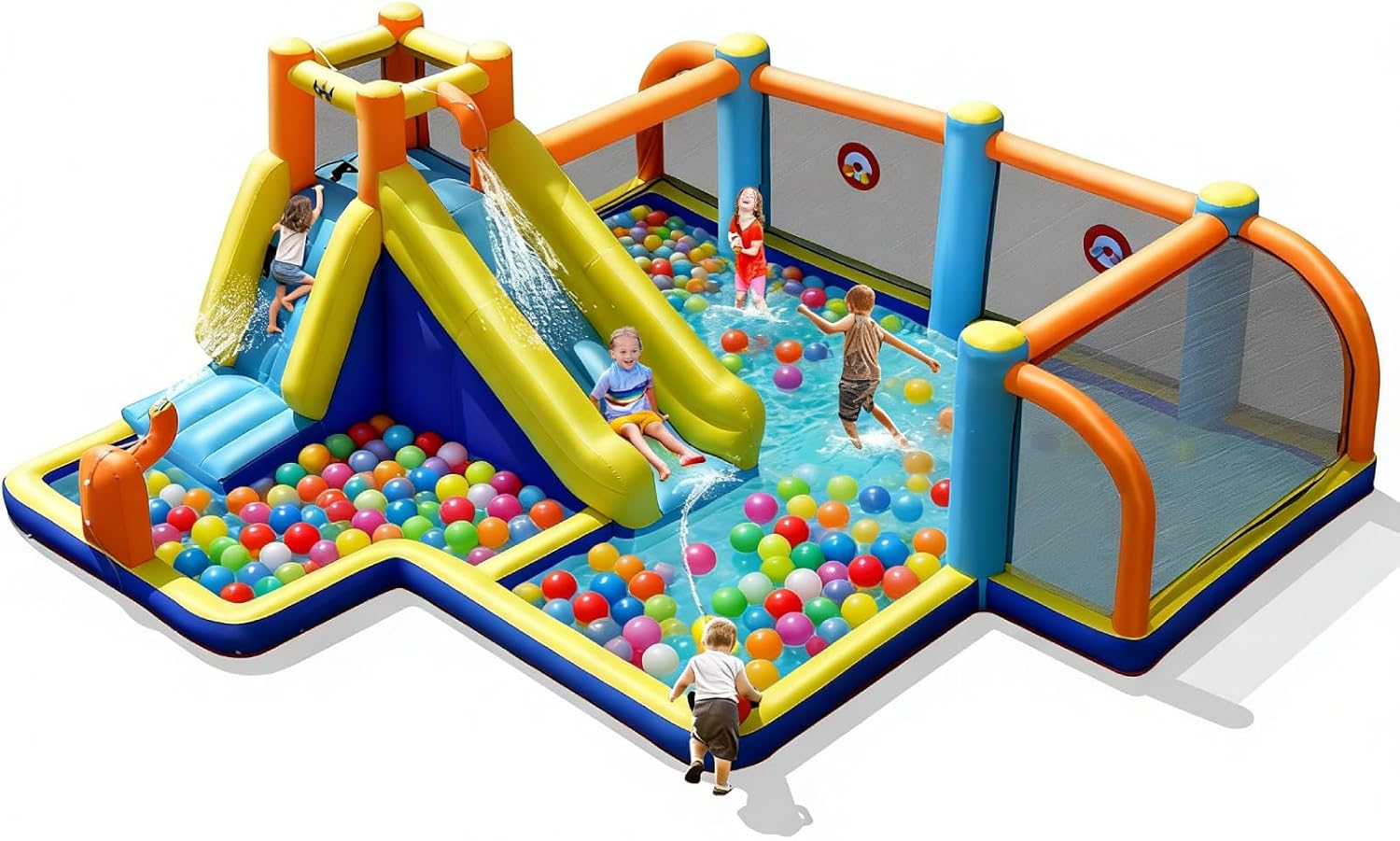 Inflatable Water Slide, Dual C - Kids Outdoor Pool recensione e prezzo