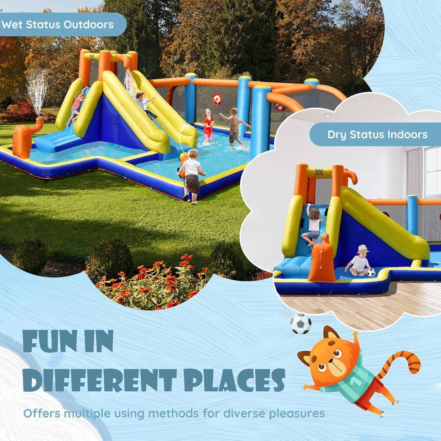 Inflatable Water Slide, Dual C - Kids Outdoor Pool recensione e prezzo