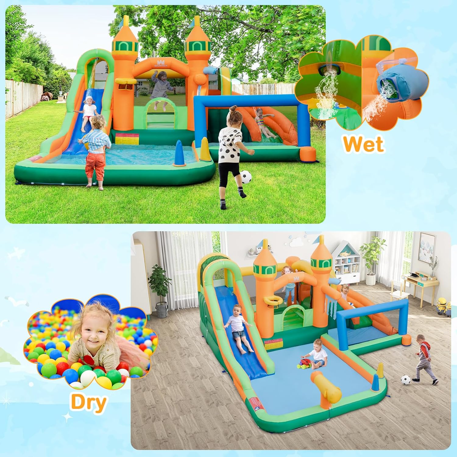 9-in-1 Inflatable Water Park B - Kids Outdoor Pool recensione e prezzo