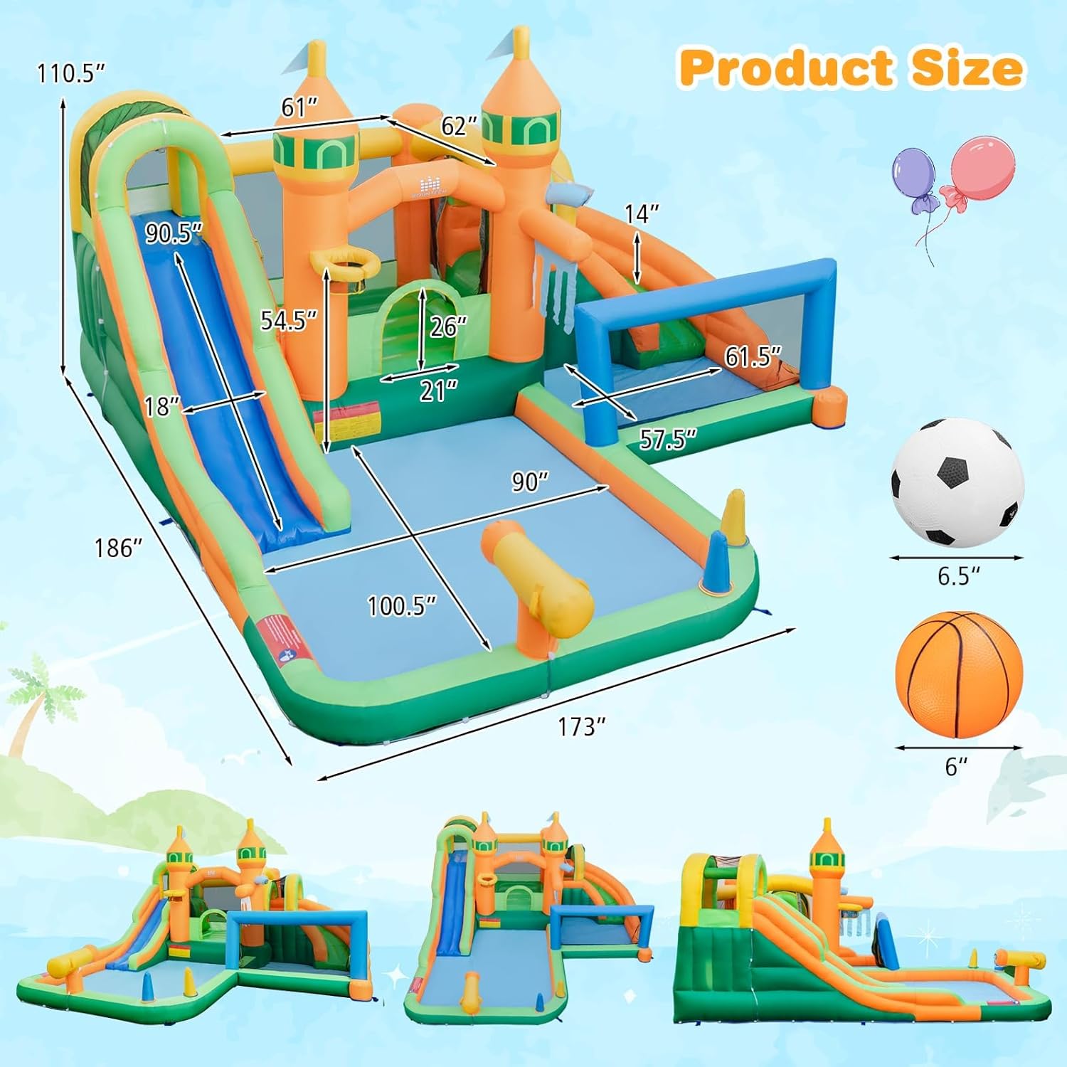 9-in-1 Inflatable Water Park B - Kids Outdoor Pool recensione e prezzo