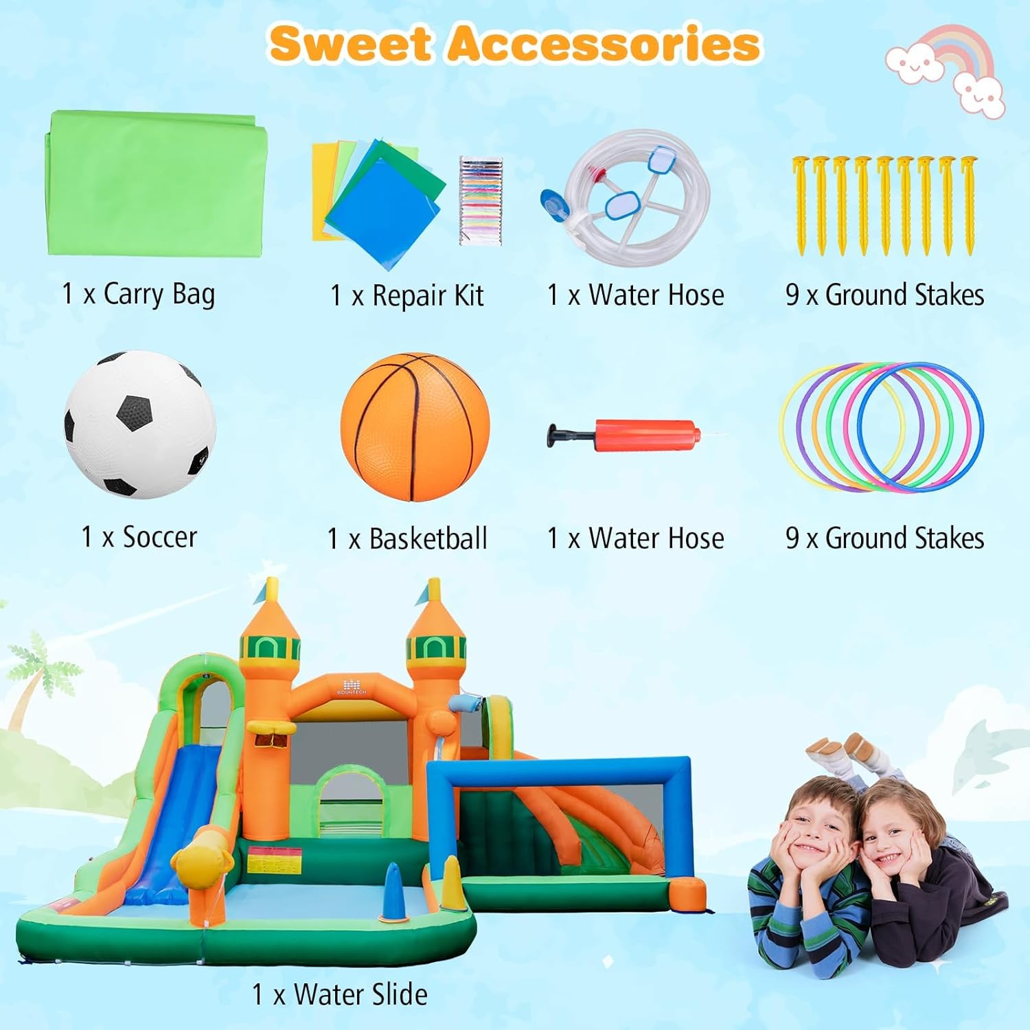 9-in-1 Inflatable Water Park B - Kids Outdoor Pool recensione e prezzo