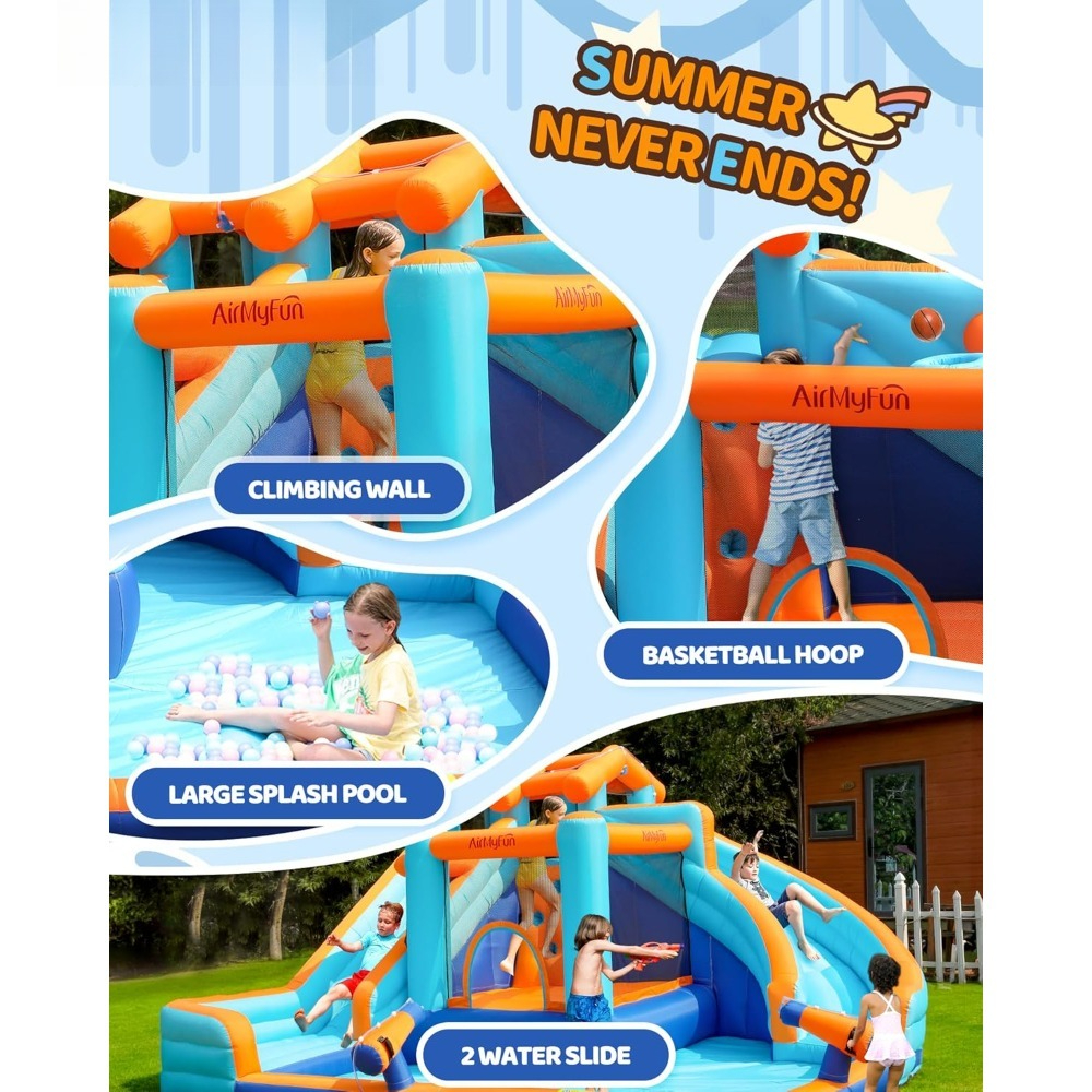 Large Water Slide Bounce House - Kids Outdoor Pool recensione e prezzo