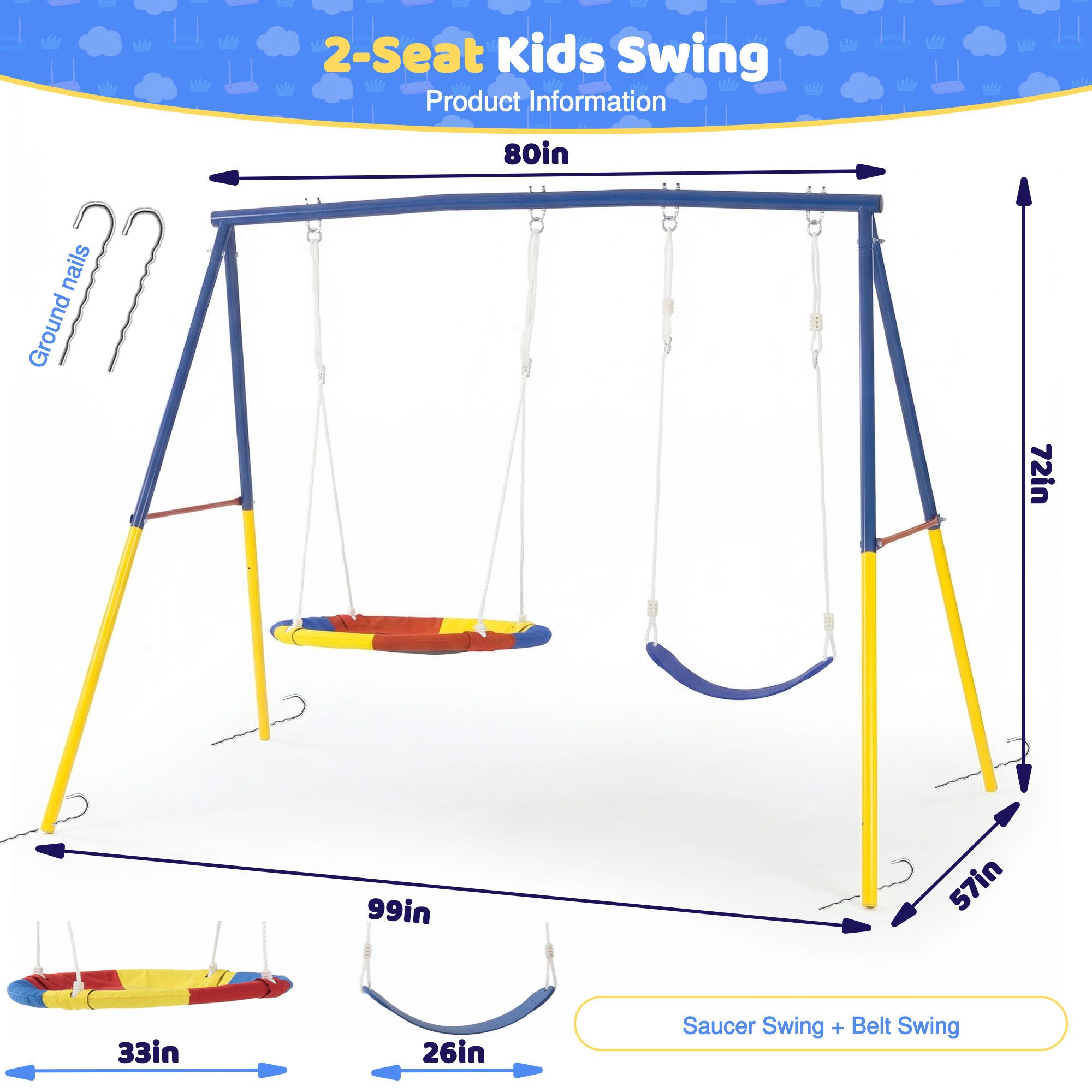 Outdoor Swing Set with Backyar - Kids Outdoor Swing recensione e prezzo