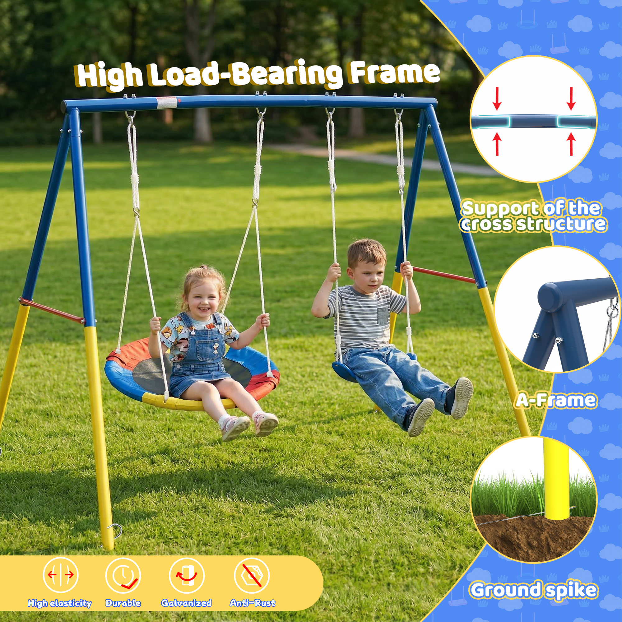 Outdoor Swing Set with Backyar - Kids Outdoor Swing recensione e prezzo