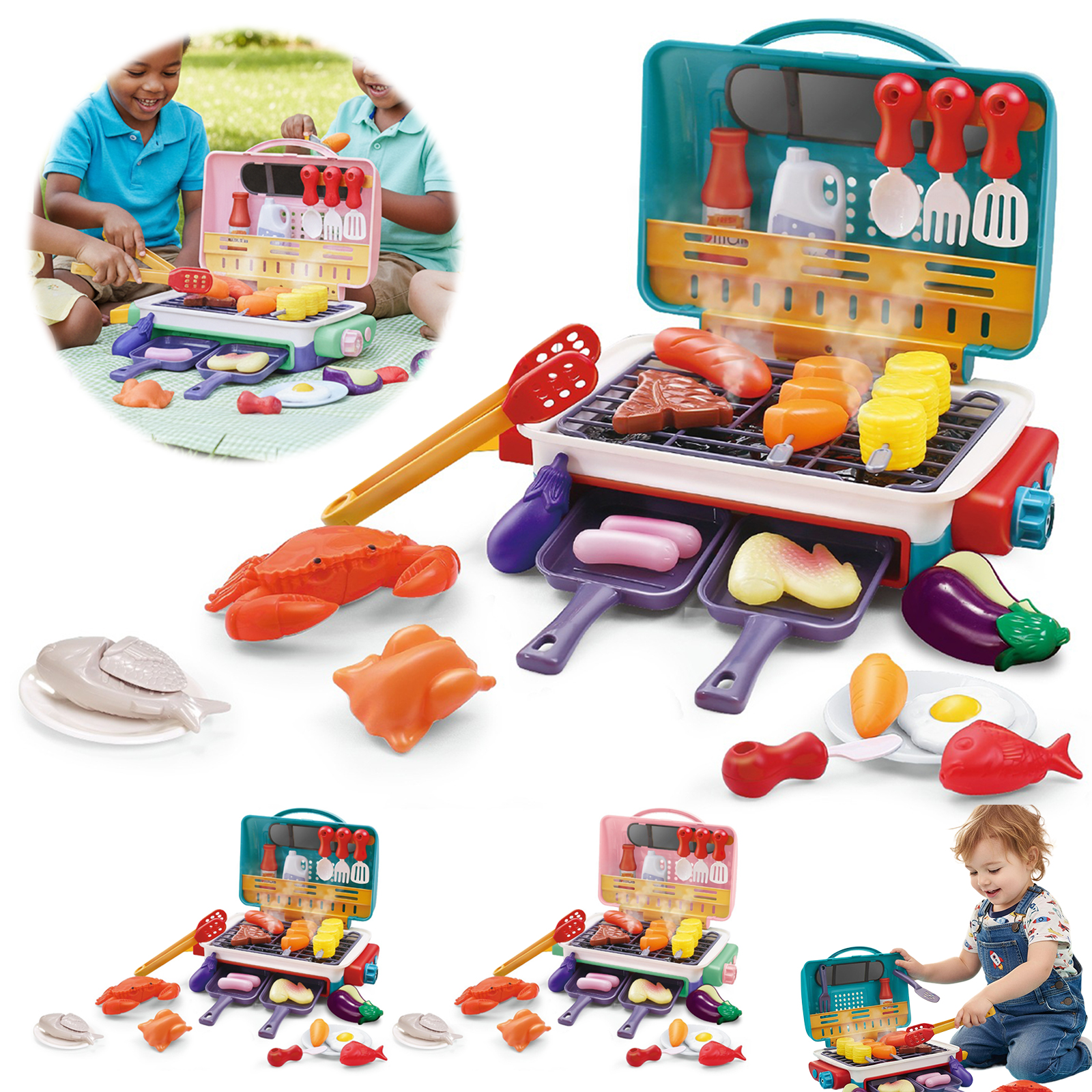Kids Simulated Barbecue Set wi - Kids Outdoor Grill Set recensione e prezzo