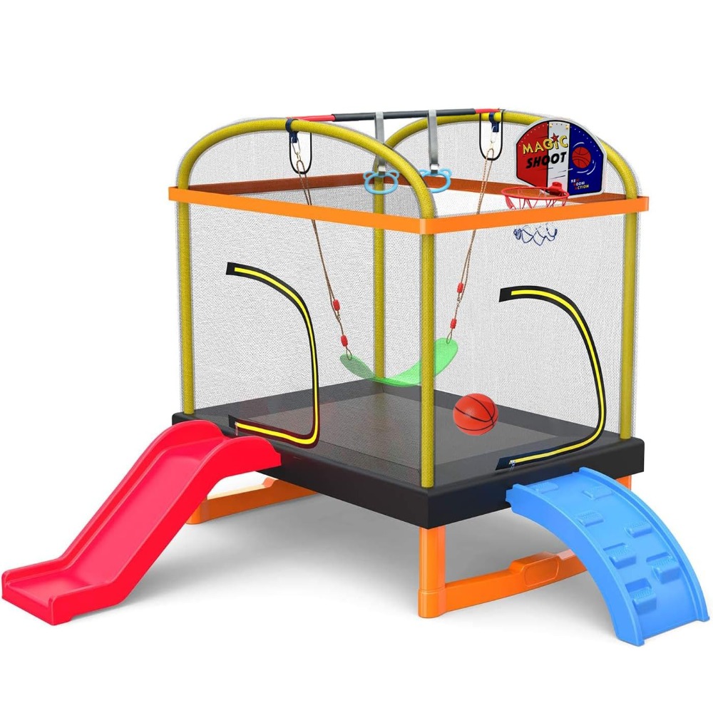 6.5Ft 7-in-1 Rectangle Trampol - Kids Outdoor Swing recensione e prezzo