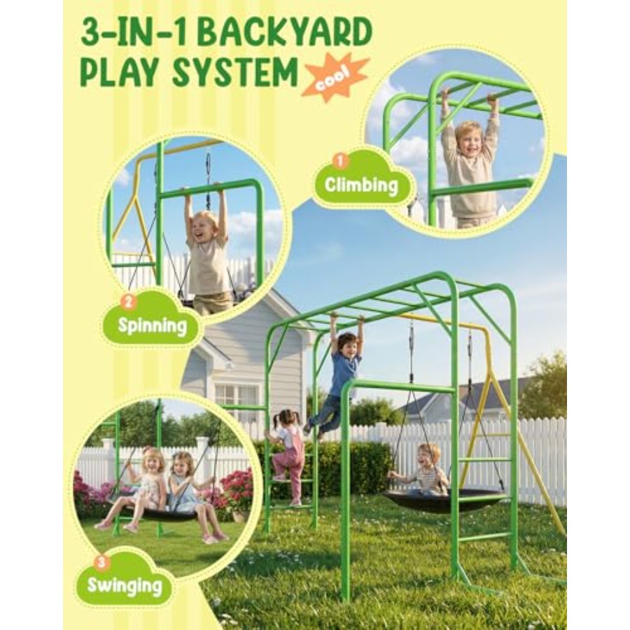 Monkey Bars Set for Backyard w - Kids Outdoor Monkey Bar Set recensione e prezzo